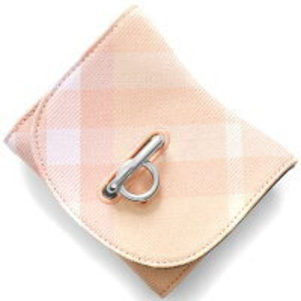 Burberry Check Pink Horse Peach Rocking Wallet Trifold COMPACT - Picture 2 of 5